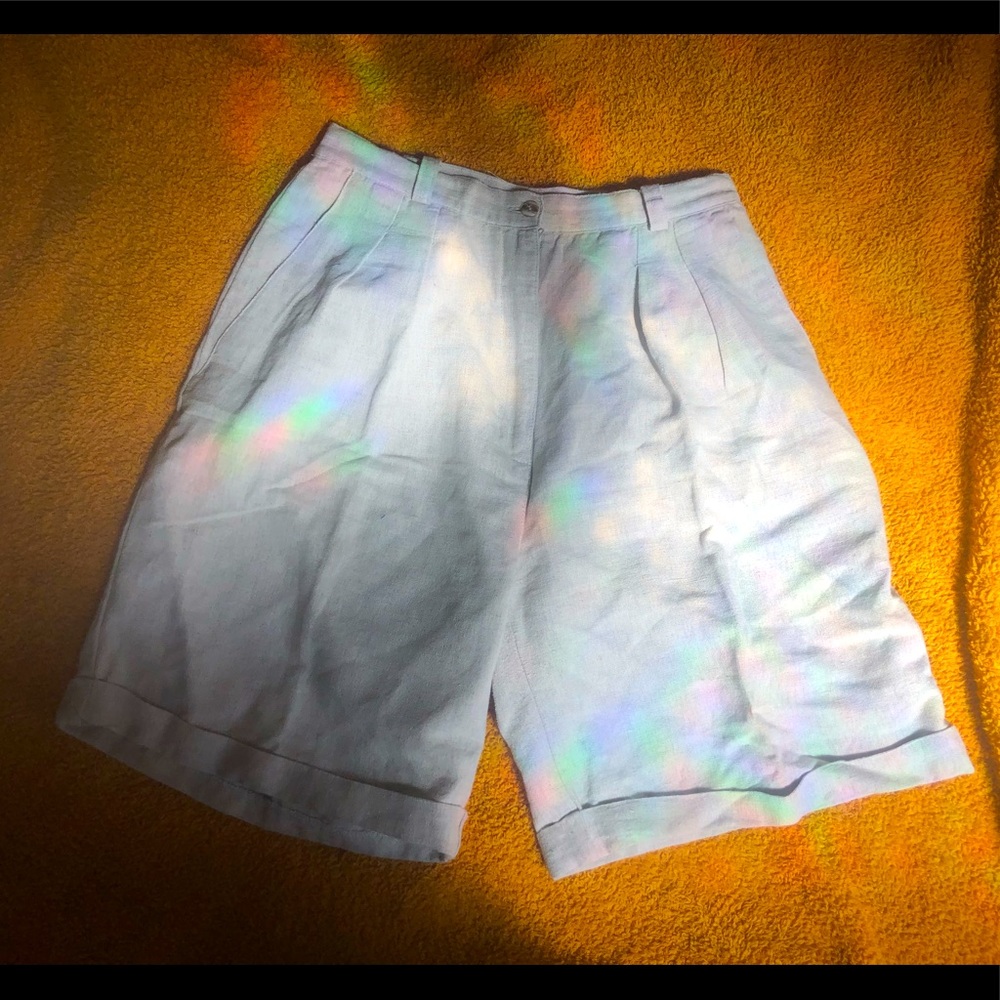 Vintage 90s Pleated Linen Highwaisted Shorts